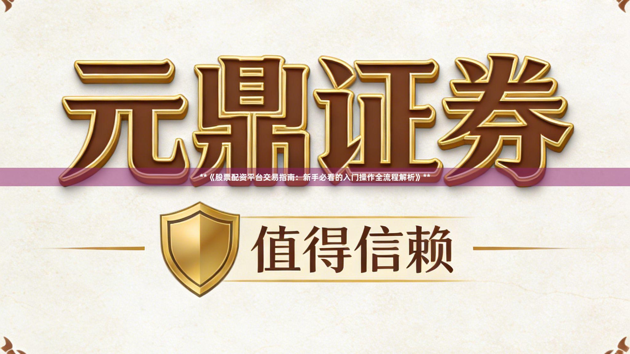 **《股票配资平台交易指南：新手必看的入门操作全流程解析》**