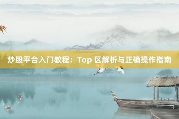 炒股平台入门教程：Top 区解析与正确操作指南