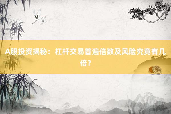 A股投资揭秘：杠杆交易普遍倍数及风险究竟有几倍？