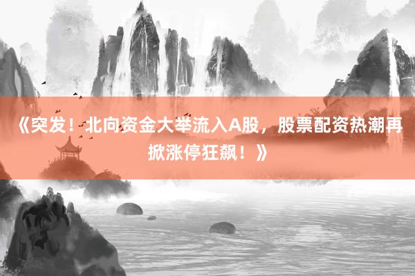 《突发！北向资金大举流入A股，股票配资热潮再掀涨停狂飙！》