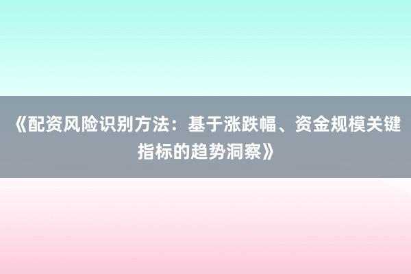 《配资风险识别方法：基于涨跌幅、资金规模关键指标的趋势洞察》