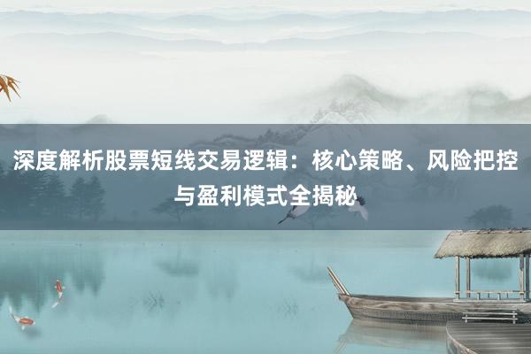 深度解析股票短线交易逻辑：核心策略、风险把控与盈利模式全揭秘