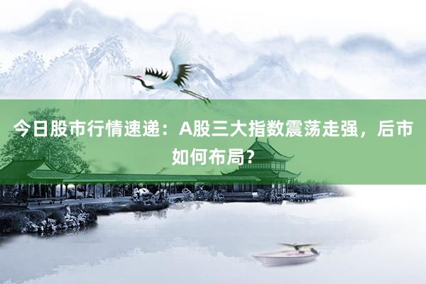 今日股市行情速递：A股三大指数震荡走强，后市如何布局？
