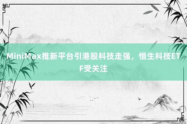 MiniMax推新平台引港股科技走强，恒生科技ETF受关注