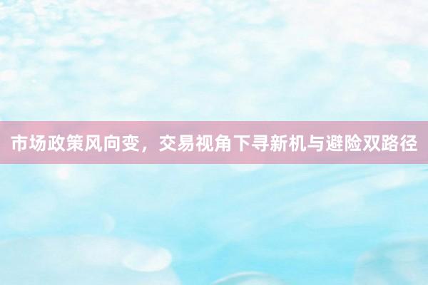 市场政策风向变，交易视角下寻新机与避险双路径