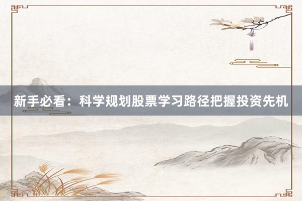 新手必看：科学规划股票学习路径把握投资先机