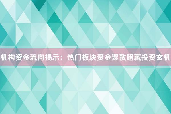 机构资金流向揭示：热门板块资金聚散暗藏投资玄机