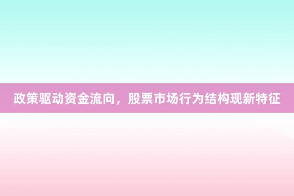 政策驱动资金流向，股票市场行为结构现新特征