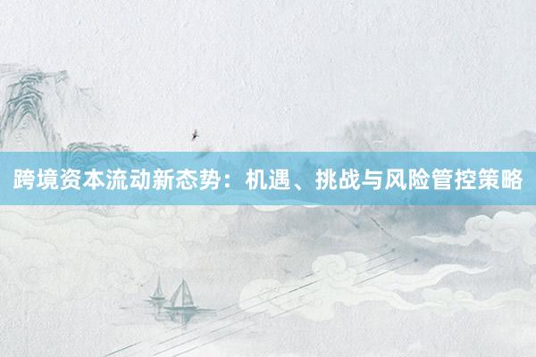 跨境资本流动新态势：机遇、挑战与风险管控策略